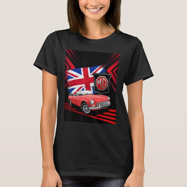 Camiseta Carro Esportivo Clássico Britânico - MG MGB Conver (Frente)