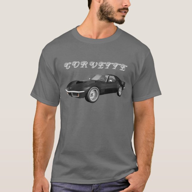 Camiseta Carro Esportivo Corvette 1970: Término Negro: Cami (Frente)