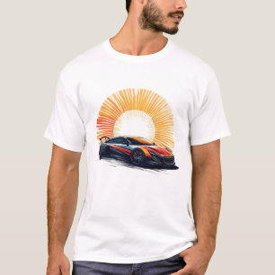 Camiseta Carro Esportivo de Corrida Estilizado