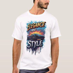 Camiseta Carro Esportivo de Luxo Sunburst Velocidade Arte