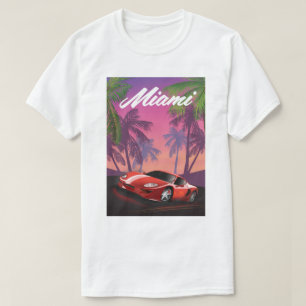 Camiseta Carro esportivo de Miami anos 90