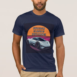 Camiseta Carro Esportivo Futurista e Citação Motivacional