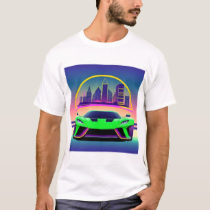 Camiseta Carro Esportivo Futurista em Paisagem Urbana Vibra