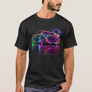 Camiseta Carro Esportivo Neon retrô