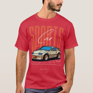 Camiseta Carro Esportivo Retrô em Grade Neon menino engraça