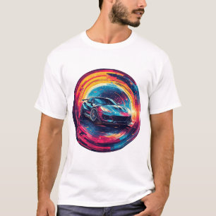 Camiseta Carro Esportivo Vermelho em Túnel Artístico Surrea