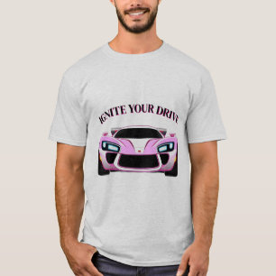 Camiseta Carro Esportivo Vibrante com Brilho Neon