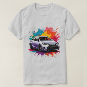 Camiseta Carro esportivo vibrante com toque de cores