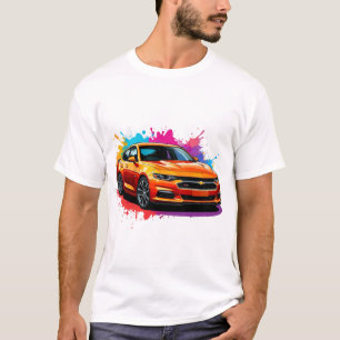 Camiseta Carro esportivo vibrante com toque de cores