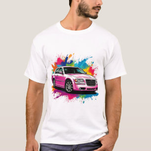 Camiseta Carro esportivo vibrante com toque de cores