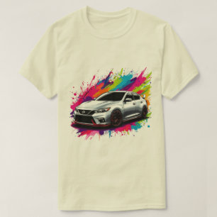 Camiseta Carro esportivo vibrante com toque de cores