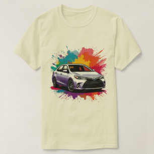 Camiseta Carro esportivo vibrante com toque de cores