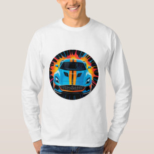 Camiseta Carro Esportivo Vibrante de Arte Pop
