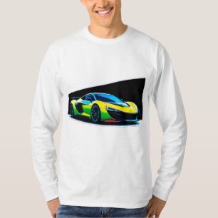 Camiseta Carro Esportivo Vibrante de Arte Pop