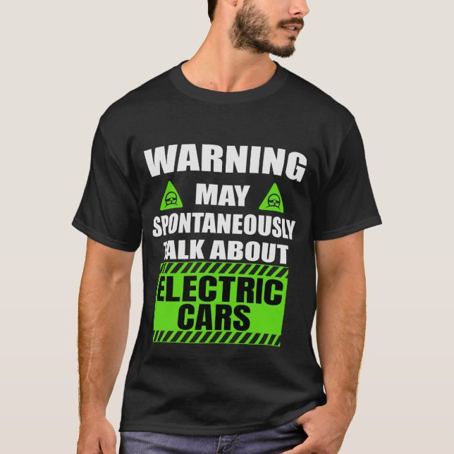 Camiseta Carro EV Engraçado - Proprietário de Carros Elétri (Frente)