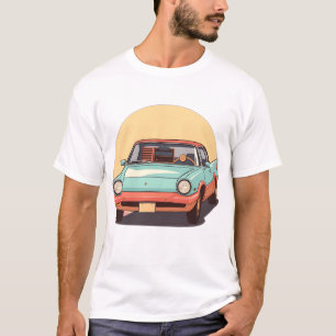 Camiseta Carro futuro nostálgico com rádio Vintage