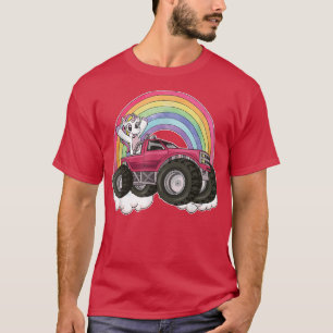 Camiseta Carro Grande Monstro do Unicorn Rainbow