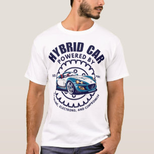 Camiseta Carro híbrido: movido a gasolina, elétrons