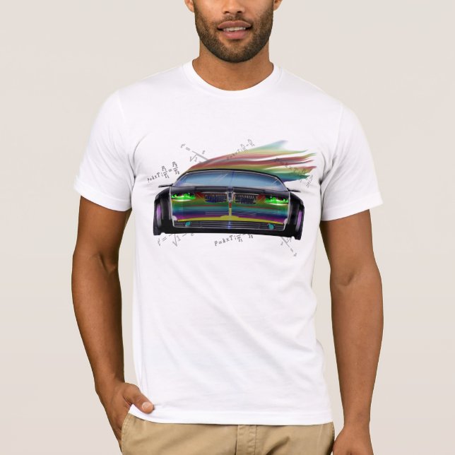Camiseta Carro instantâneo do conceito do arco-íris (Frente)