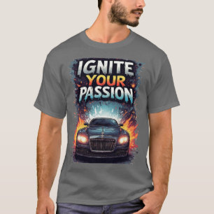 Camiseta Carro Luxuoso Gráfico Ousado E Salpico De Cor Dinâ