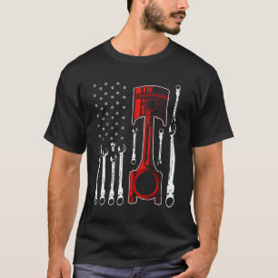 Camiseta Carro Mecânico Patriótico Americano Dão Pisto