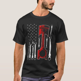 Camiseta Carro Mecânico Patriótico Americano Dão Pisto