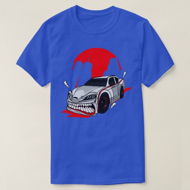 Camiseta Carro monstro de velocidade branca (Frente do Design)