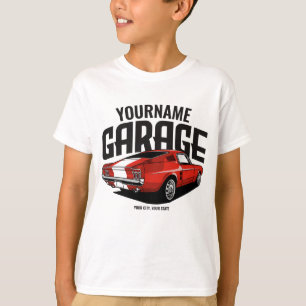 Camiseta Carro Muscular Personalizado, 1967, Garagem Vermel