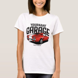 Camiseta Carro Muscular Personalizado, 1967, Garagem Vermel