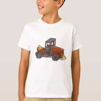 Camiseta Carro Pedal e Arte Ursa Antiquada Casey Jones
