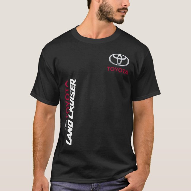 Camiseta carro preto e branco do toyato do cruzador da (Frente)