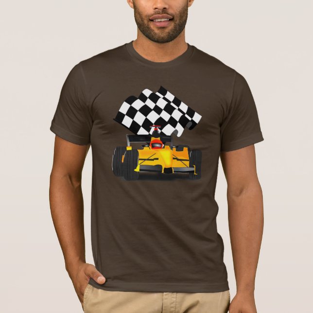 Camiseta Carro Race Amarelo com Sinalizador Verificado (Frente)