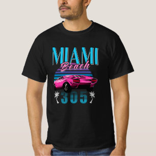 Camiseta Carro Retro Miami Florida 305