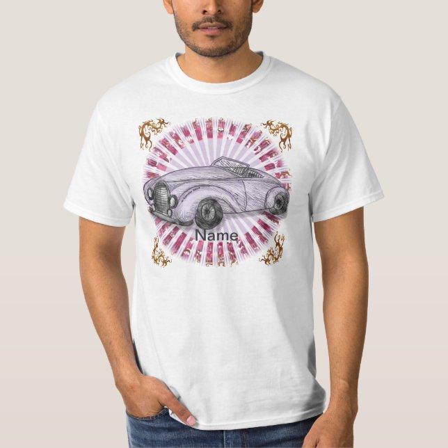 Camiseta Carro Roadster Roxo  (Frente)