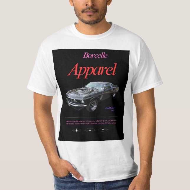 Camiseta Carro simples preto e Cinza 3D moderno (Frente)