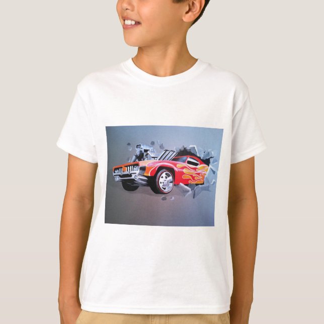Camiseta Carro Travando Através Da Parede (Frente)