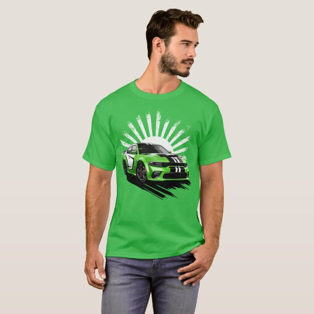 Camiseta Carro Turbo-Esportivo Verde (Frente Completa)