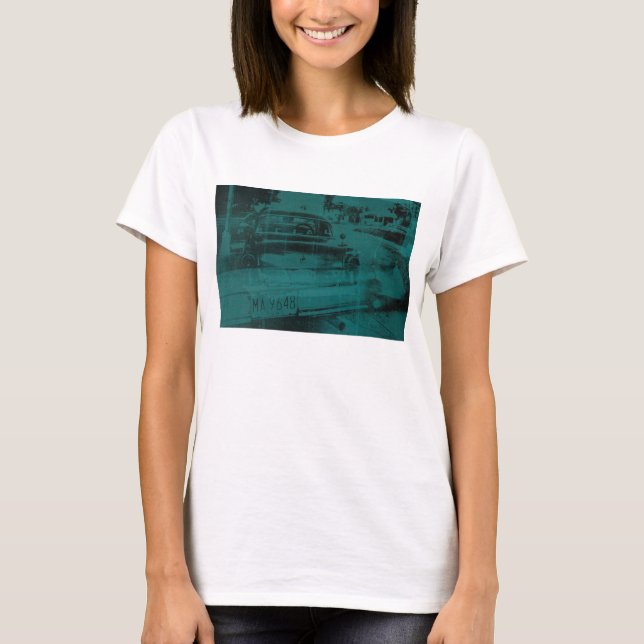 Camiseta Carro verde abstrato (Frente)