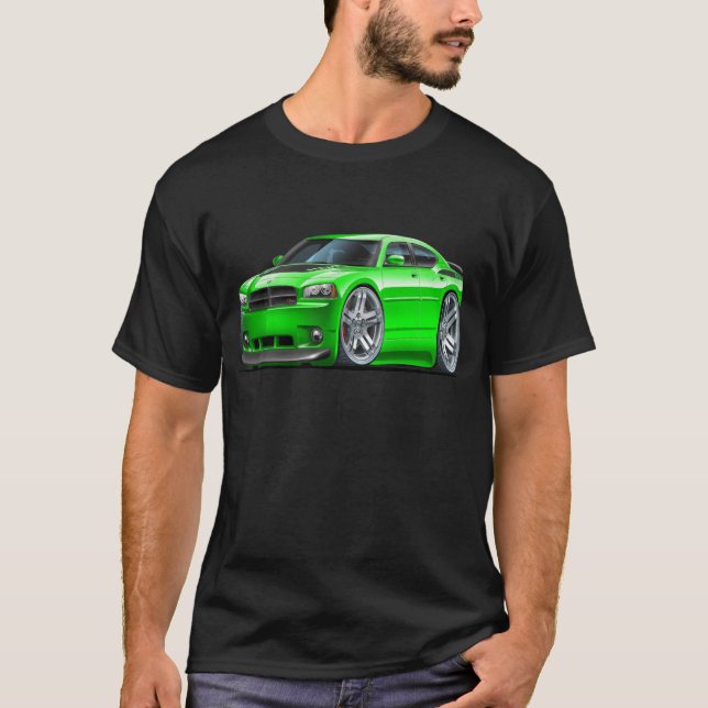 Camiseta Carro verde de Daytona do carregador de Dodge (Frente)