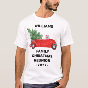 Camiseta Carro Vermelho Personalizado da Reunião de Natal 