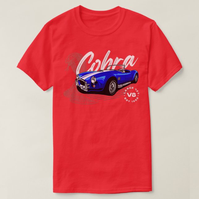 Camiseta Carro Vintage Classic Cobra Sports (Frente do Design)