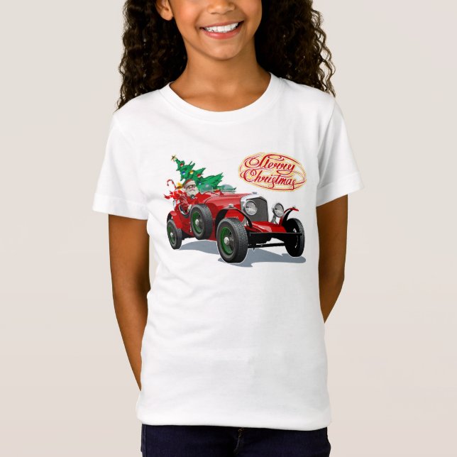 Camiseta Carro vintage de Natal (Frente)