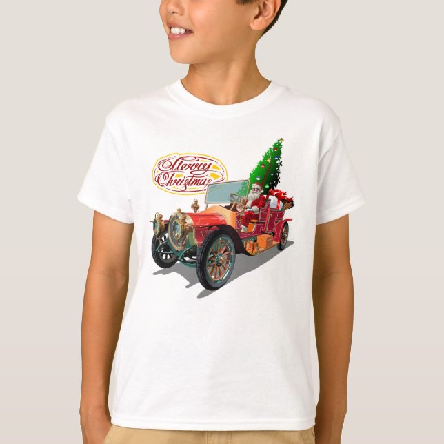 Camiseta Carro vintage de Natal (Frente)