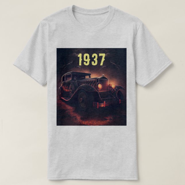 Camiseta Carro vintage MIDNIGHT 1937 (Frente do Design)