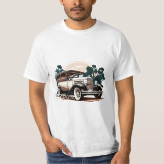 Camiseta Carro vintage - T-shirt retrorativa de legância au