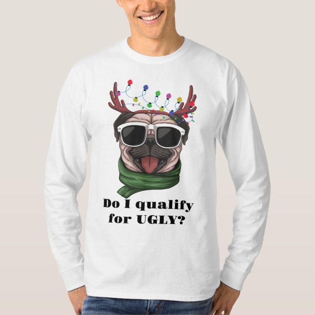 Camiseta Carroça De Cão Feia Luzes Óculos escuros (Frente)
