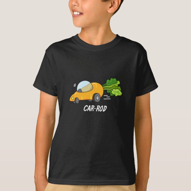 Camiseta Carroçaria Engraçado Carrot Pun Dark BG (Frente)