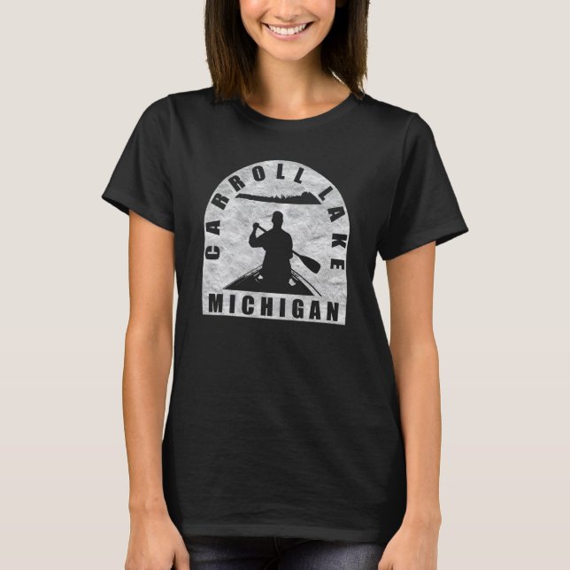 Camiseta Carroll Lake Canoeing Michigan (Frente)