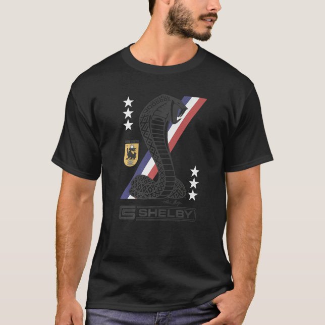 Camiseta Carroll Shelby Shelby Racing Stripe Snake Premium (Frente)