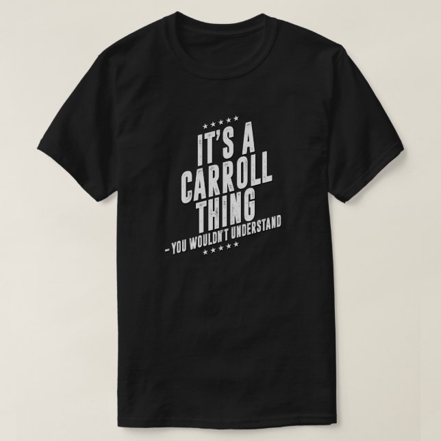 Camiseta Carroll tem um sobrenome engraçado (Frente do Design)